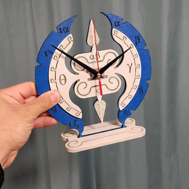 Greek Wooden Table Clock Etsy