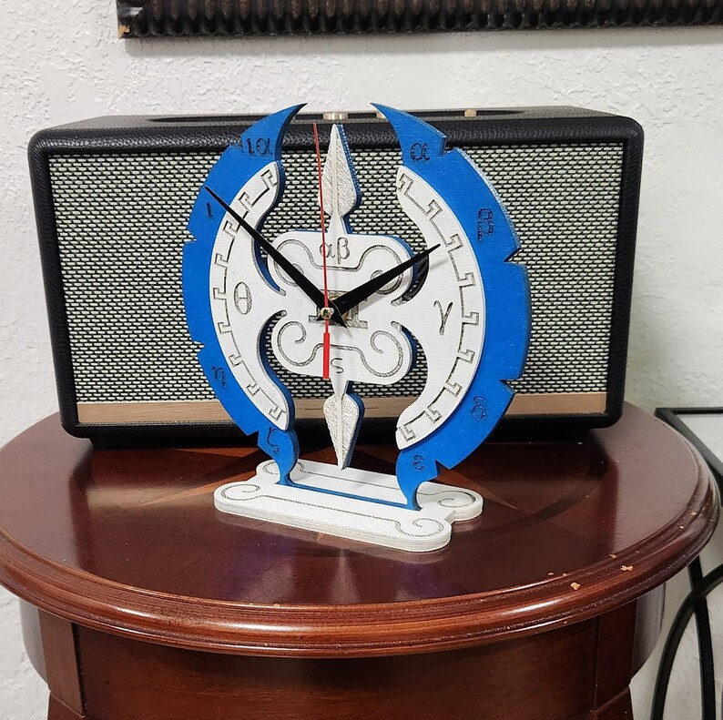 Greek Wooden Table Clock Etsy