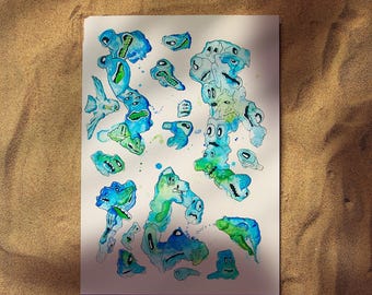 original drawing &quot;Water no. 3&quot; watercolor