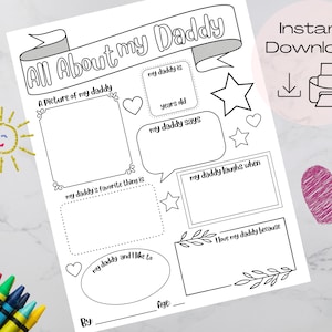 All About Daddy Fill in the Blank Printable | Fathers Day Printable