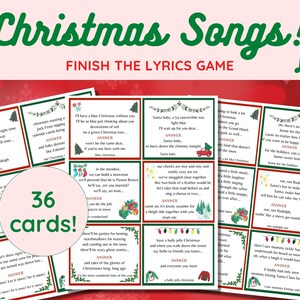 Christmas Carol Finish the Lyric Game, Christmas Game Printable, Christmas Song Trivia Challenge, Christmas Party Game, Christmas Activity