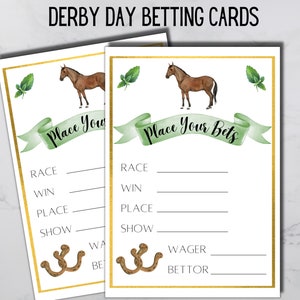 Cartes de pari Derby Day | Fichier imprimable | Bulletins de paris hippiques