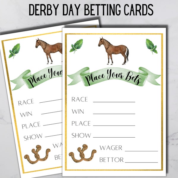 Derby Day Betting Cards | Printable File | Horse Race Betting Slips