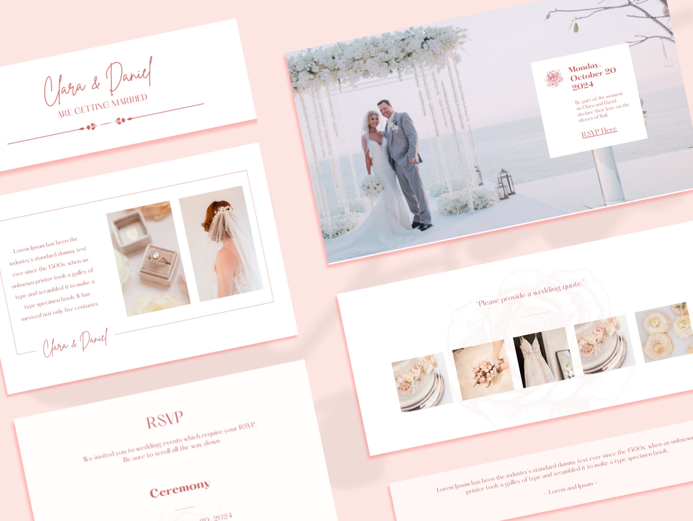 Canva Website Template Wedding Invitation | Single Page Wedding ...