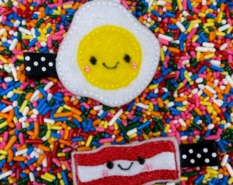 Eggs & Bacon Perfect Pair Hair Clip/Barrette Set