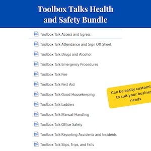 Toolbox Talk-sjabloon voor compliance op het gebied van gezondheid en veiligheid op de werkplek - Transformeer uw veiligheidscultuur met onze Toolbox Talks | Veiligheidsbijeenkomst |