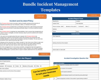 Bundle Complete Accident/Incident Management: Policy, Two Forms & Investigation Questions Set | Accident Management Templates Bundle