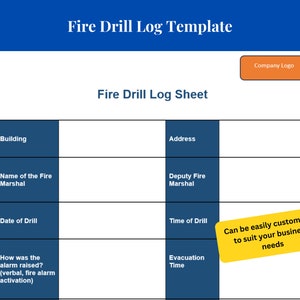 Professional Fire Drill Log Template - Streamlined Word Document, Essential for Safety Compliance, Instant Download