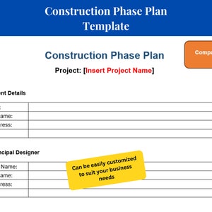 Comprehensive Construction Phase Plan Digital Template | Editable Word Document | Health & Safety | CPP template download | &gt;&gt;