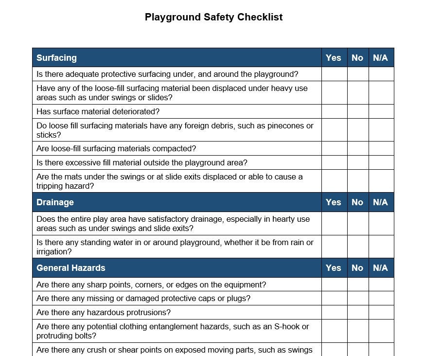 Daycare Playground Inspection Checklist Safety Guide Vrogue co