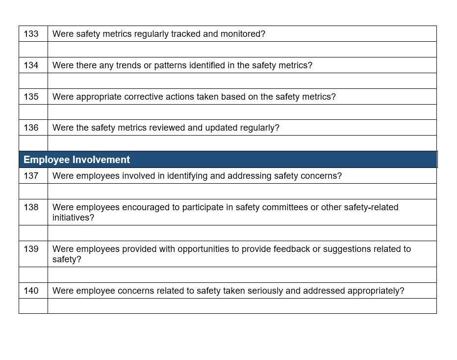 Ingestigation Question Complete Accident Investigation Question Set - 140 Selectable Questions ...