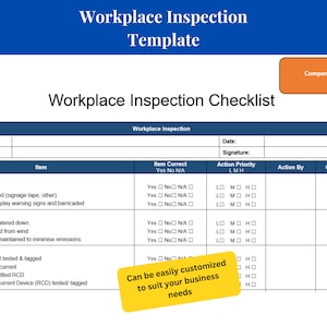 Comprehensive Workplace Inspection Checklist Template | Workplace Inspection Checklist Template | H&S Inspection Template Download | &gt;&gt;