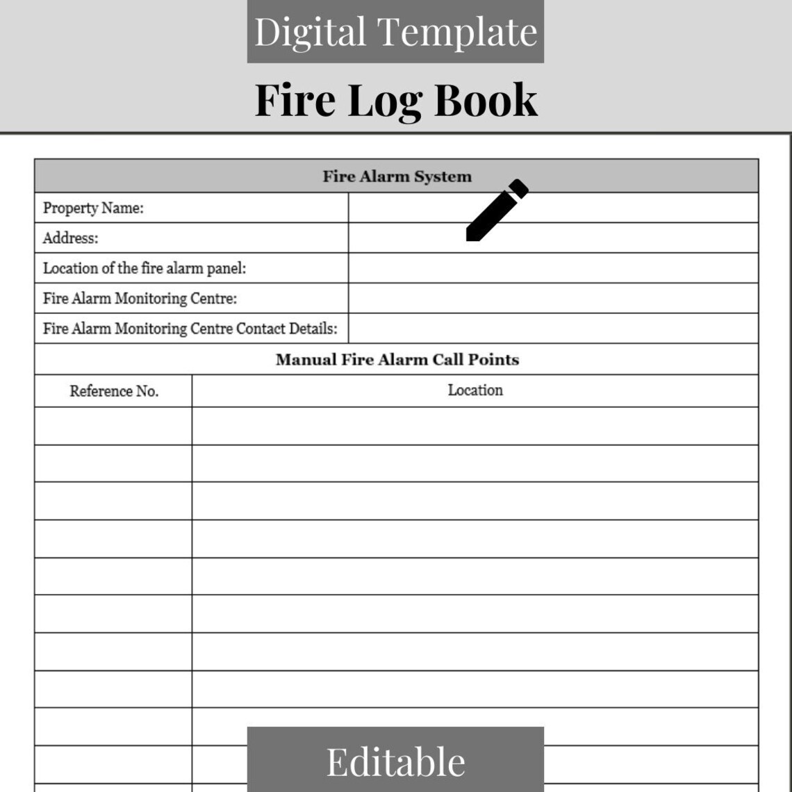Fire Safety Log Book Fire Safety Log Book Printable Fire Safety Log
