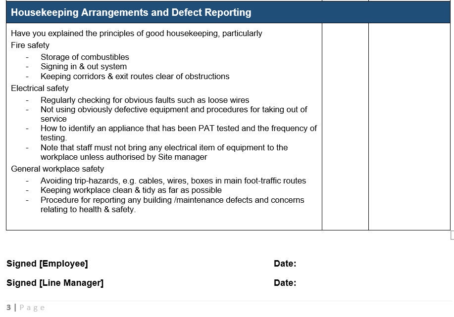 Complete Health and Safety Induction Template | Health and Safety ...
