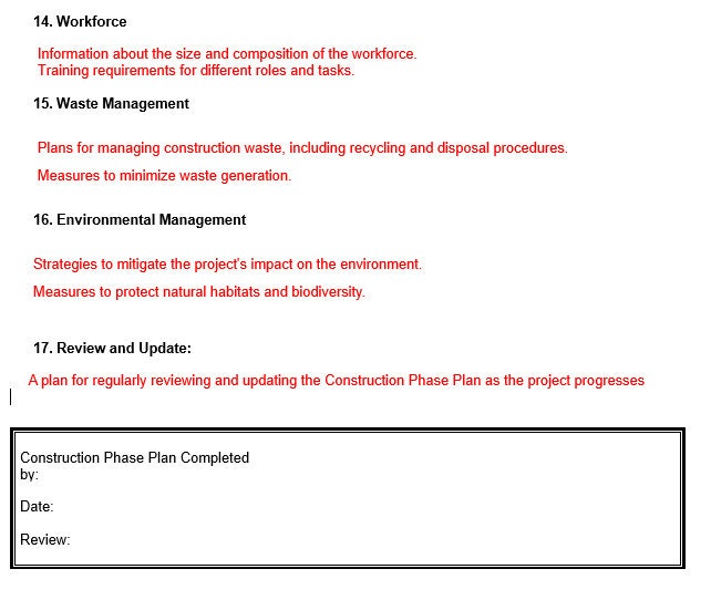 Comprehensive Construction Phase Plan Digital Template | Editable Word ...