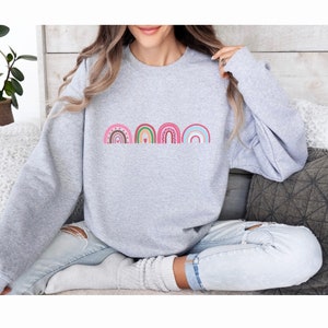 Rainbow sweatshirt | printed sweatshirt | positivity gift | relatable | Christmas gift