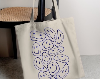 Smiley Cotton Tote Bag Cotton Tote Bag Smiley Face Graphic -  Norway