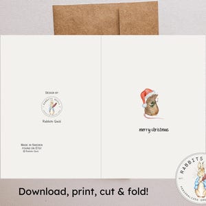 Carte de joyeux Noël drôle à imprimer, 5 x 7 pouces, téléchargement numérique, joyeuses fêtes, voeux de fin d'année, jolie carte de Noël ironique rat effronté image 3