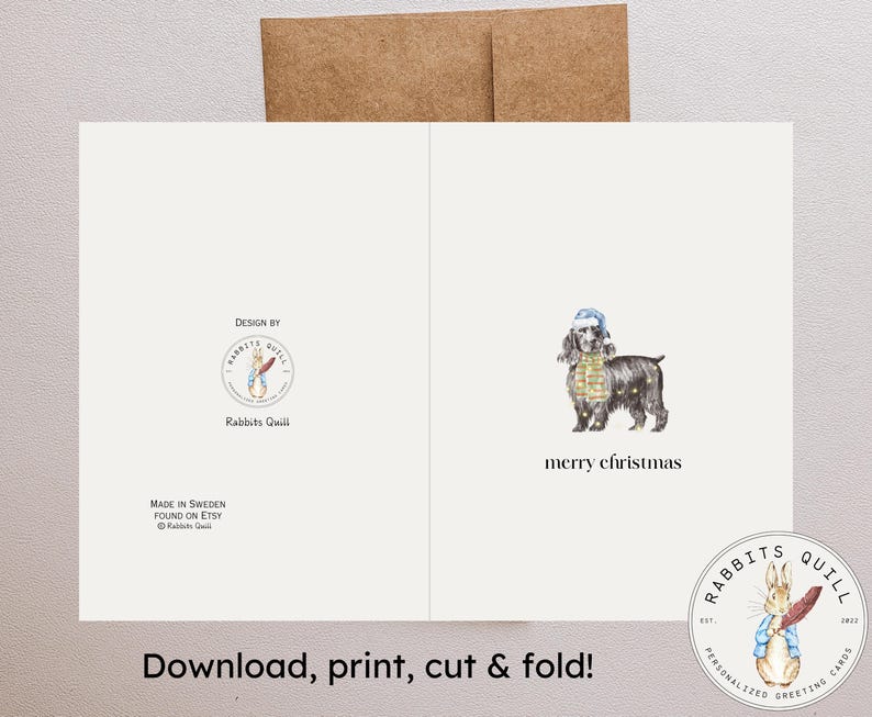 Funny Dog Happy Holidays Card Printable, 5x7 Inch Card, Digital ...