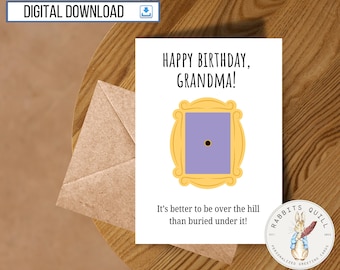 Tarjeta de feliz cumpleaños imprimible, 13 x 18 cm, ideal como regalo para un amigo, compañero de trabajo o familiar. Chiste antiguo (descarga digital).
