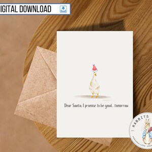Divertente biglietto di auguri di Buon Natale stampabile, biglietto di auguri, biglietto di Natale, download digitale, biglietto da 5 x 7 pollici, biglietto di auguri di Natale umoristico "Caro Babbo Natale"