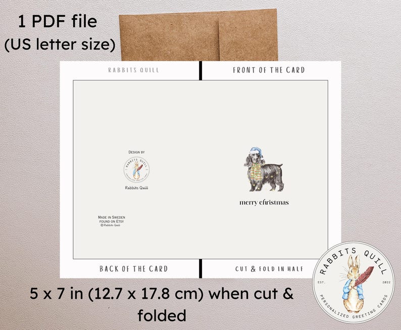 Funny Dog Happy Holidays Card Printable, 5x7 Inch Card, Digital ...
