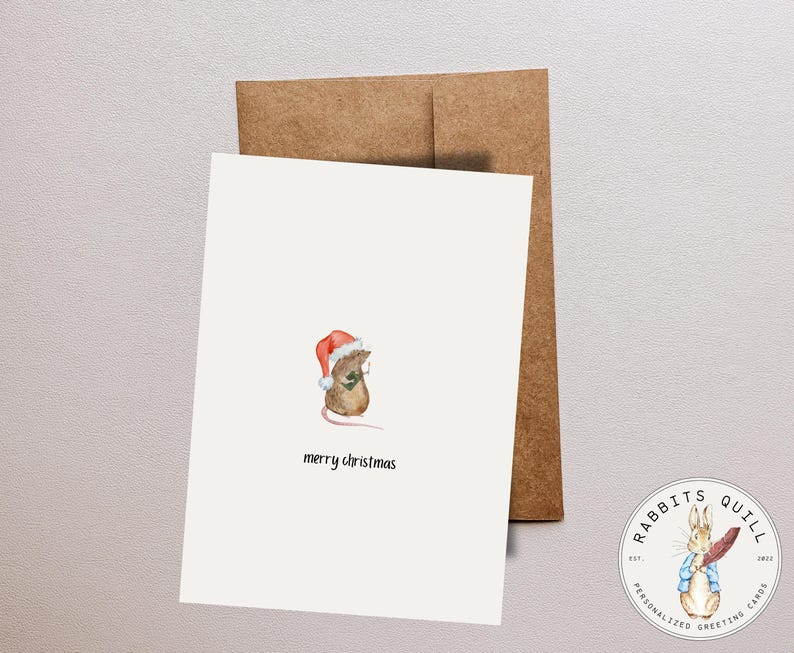 Carte de joyeux Noël drôle à imprimer, 5 x 7 pouces, téléchargement numérique, joyeuses fêtes, voeux de fin d'année, jolie carte de Noël ironique rat effronté image 6