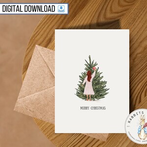 Tarjeta de Feliz Navidad imprimible, tarjeta de 5 x 7 pulgadas, tarjeta de Navidad, descarga digital, linda tarjeta navideña, tarjeta dulce minimalista, saludo navideño simple