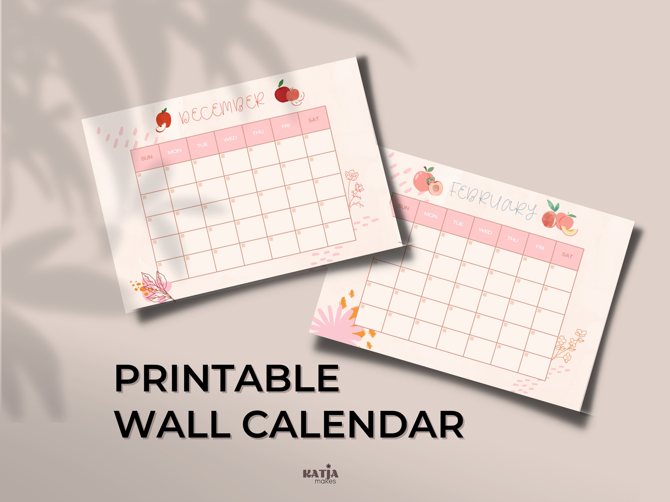 Calendar Printable A3 Printable Calendar Monthly Blank Calendar PDF ...