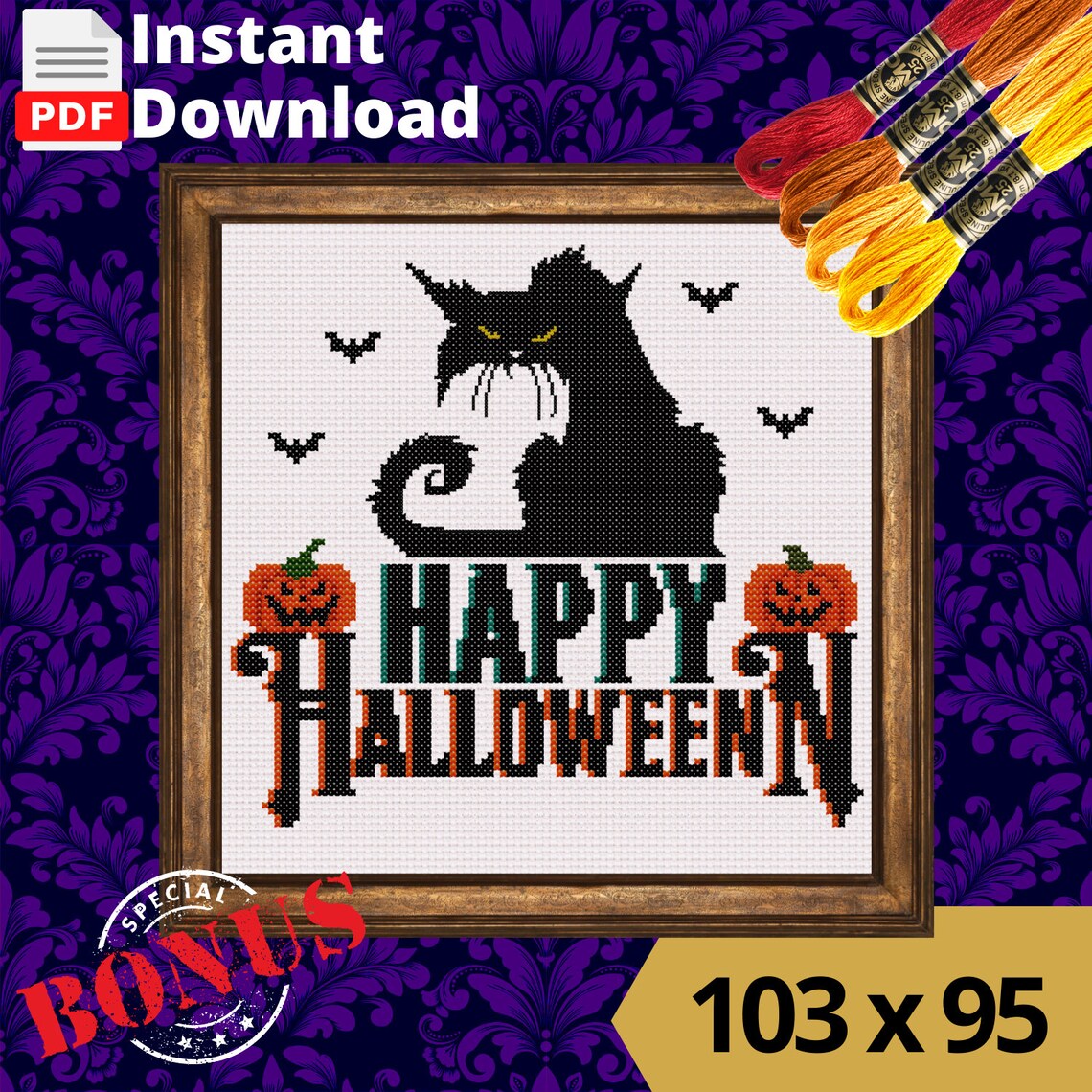 Halloween Cross Stitch Patterns Counted Full color Digital Etsy