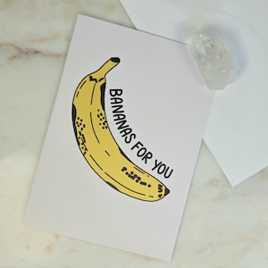 Wenskaart Bananen voor jou | Jubileumkaart | Ik hou van je kaart | Gewoon omdat-wenskaart | Wenskaart voor partner | Trouwkaart
