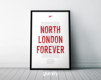 North London Forever Arsenal Poster | Art Print | Football | Gunners