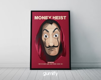 Money Heist Poster, Salvador Dalí Mask Art Print