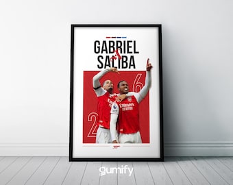 Gabriel and Saliba Poster | Football Gifts | Player Poster | Wall Art | Sports Bedroom Poster | Art Print | Gunners