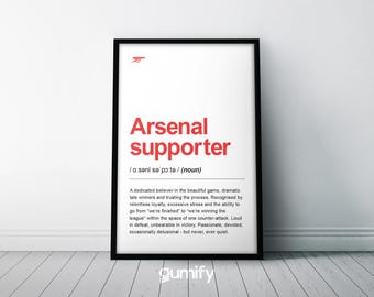Arsenal Supporter Poster | Art Print | Football | Gunners | Premier League Champions | Definition