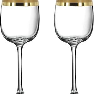 Gold Rim Crystal Martini Glasses Set Of 6 - Luxury Coupe Stemware For Cocktails