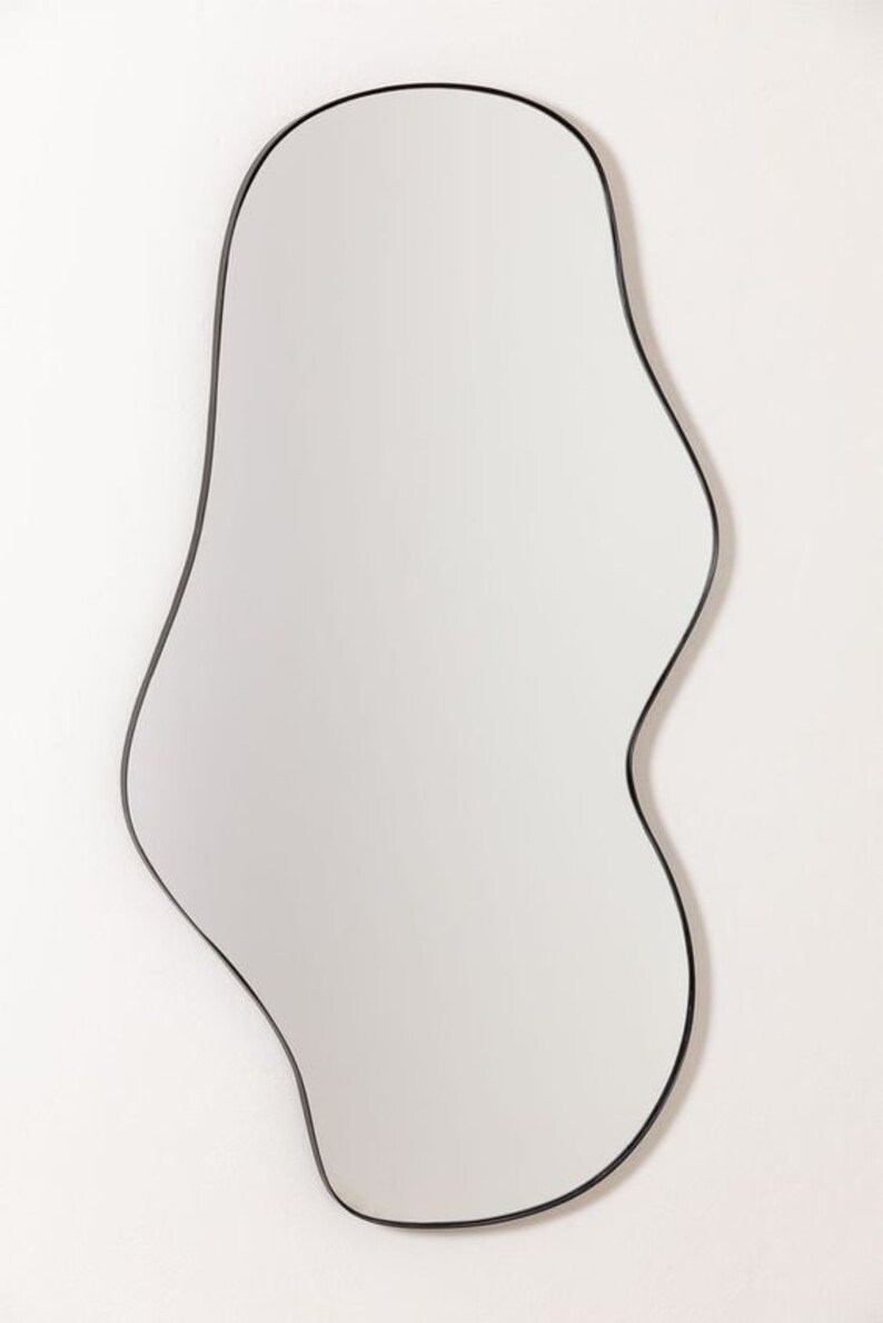 Asymmetric Mirror Wavy Wall Mirror Large Asymmetrical Etsy