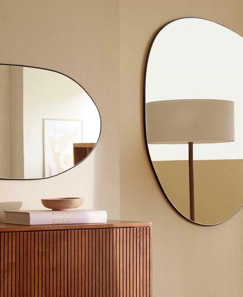Asymmetrical Wall Mirror Large Asymmetric Mirror Irregular Etsy