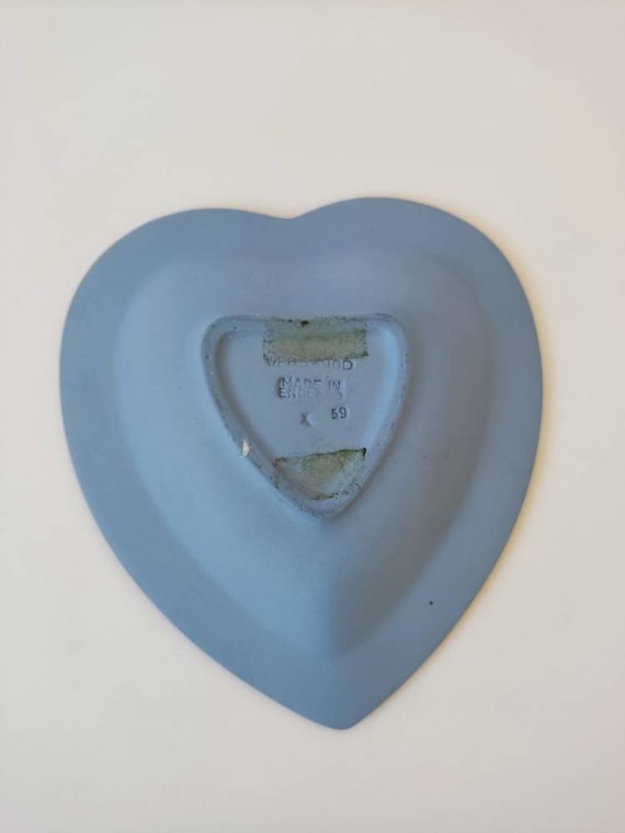 Vintage Wedgwood Blue Jasper Heart Shaped Pin Dish - image 2