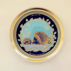 Vintage collectible &quot;Bavaria&quot; porcelain plate with 24 Karat Gold cobalt