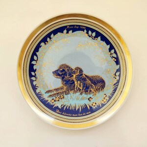 Vintage verzamelobject porseleinen bord &quot;Bavaria&quot; met 24 karaats goud kobalt