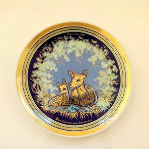 Vintage collectible &quot;Bavaria&quot; porcelain plate with 24 Karat Gold Cobalt
