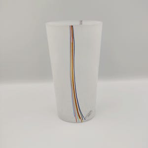 Pristine Vintage Rainbow Series Vase Signed by Acclaimed Glass Artist Bertil Vallien for Kosta Boda