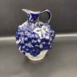 LFZ Lomonosov Imperial Porcelain Decanter Wine Grapes in a Basket. Artist S.E. Yakovleva 1960-1980. (# 487 )