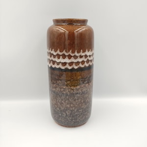 Vintage West German Pottery Vase, Fat Lava Style, Model 106-24, Brown Ceramic Home Decor