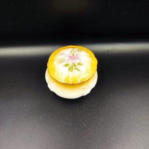Antike Limoges Frankreich Porzellan Schmuckschatulle - Handbemalte Blumenschmuckschatulle