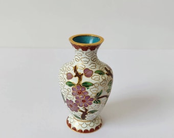 Vintage Cloisonne mini Vase Japan flower home decoration hand painted  Classic Beauty