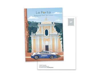 Affiche Rallye Porsche Tour De Corse – Décoration Murale Sport Automobile – Formats 12x16 à 24x36