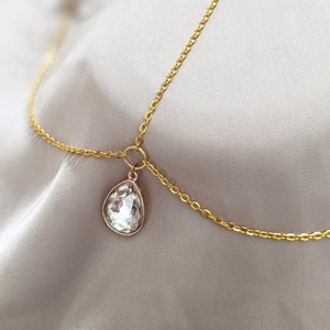 HEAD CHAIN - Clear White Crystal Teardrop - Gold Chain Hair Jewelry Jewellery - Headchain - Forehead Jewelry - Bridal Goddess Wedding Tikka