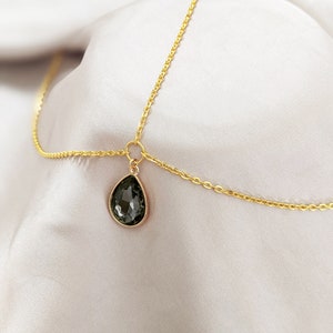 HEAD CHAIN - Gray Black Crystal Teardrop - Gold Chain Hair Jewelry Jewellery - Forehead Jewelry - Bridal Goddess Wedding Tikka